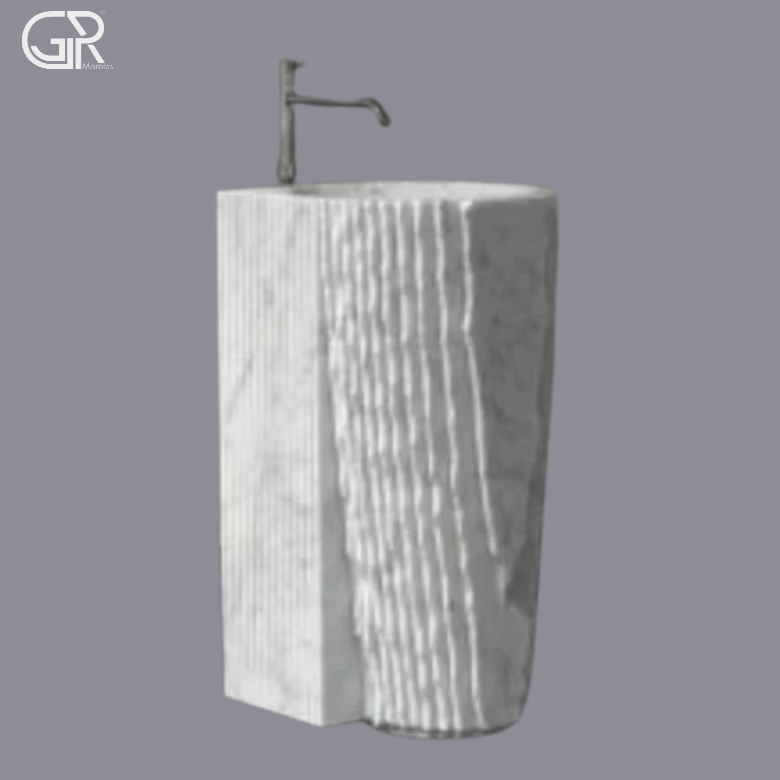white Marble Pedestal Wash Basin