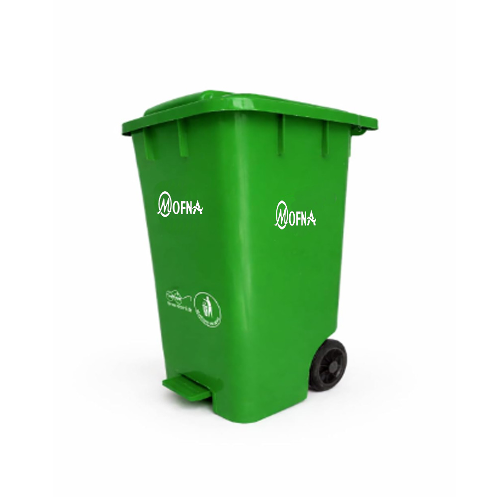 Bio Medical Green Pedal Wheel Dustbin, 80 Liter