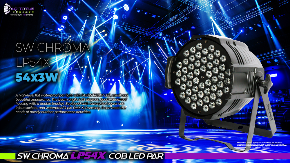 Auditorium Stage Works 54X3 Indoor LED PAR 200W ( CHROMA - 54WW)