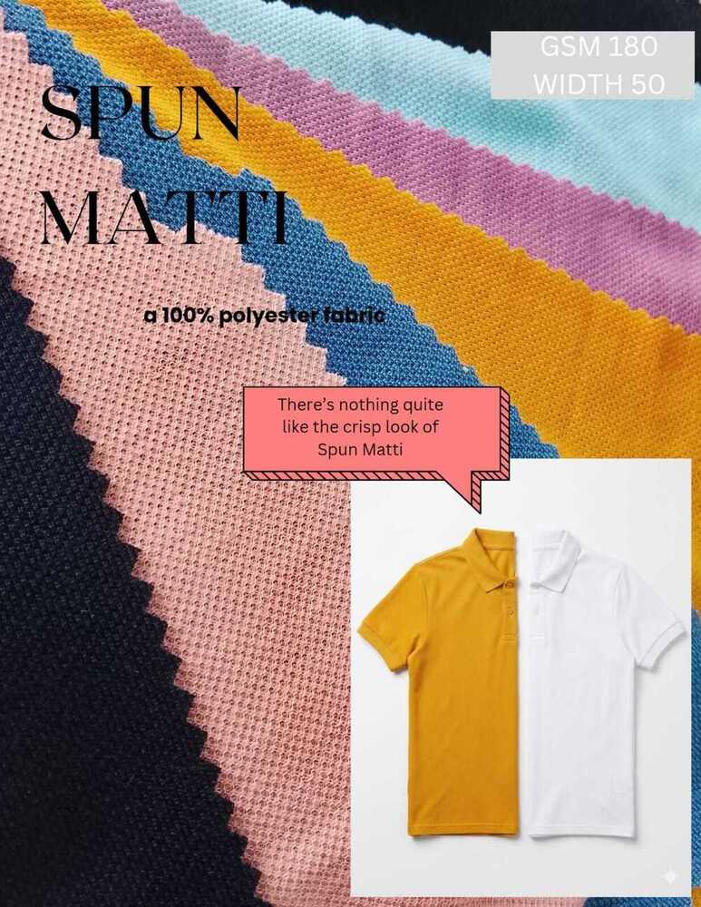 180 GSM Spun Matti T-Shirt Fabrics