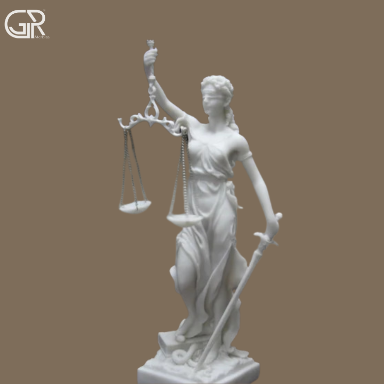 Lady Justice Hand Carved Marble Sculpture