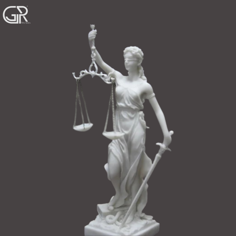 Lady Justice Hand Carved Marble Sculpture