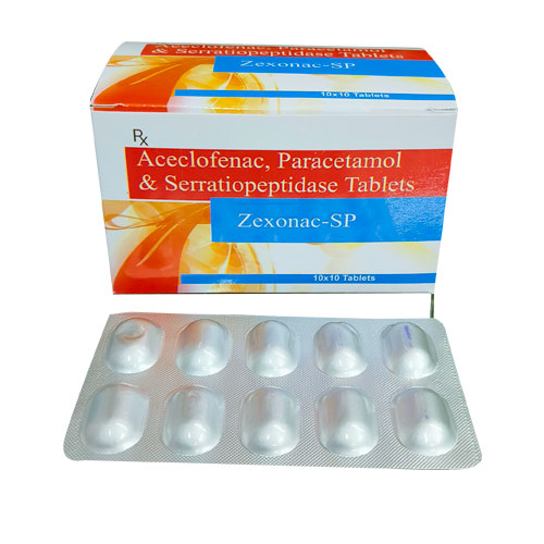 ACECLOFENAC 100 MG + PARACETAMOL 325 MG+SERRITIOPEPTIDASE-15MG