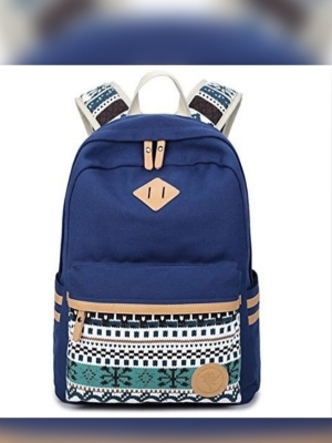 Black Polyester College Backpack