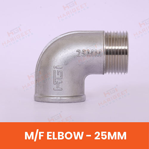 Stainless Steel M-F Elbow - Color: White