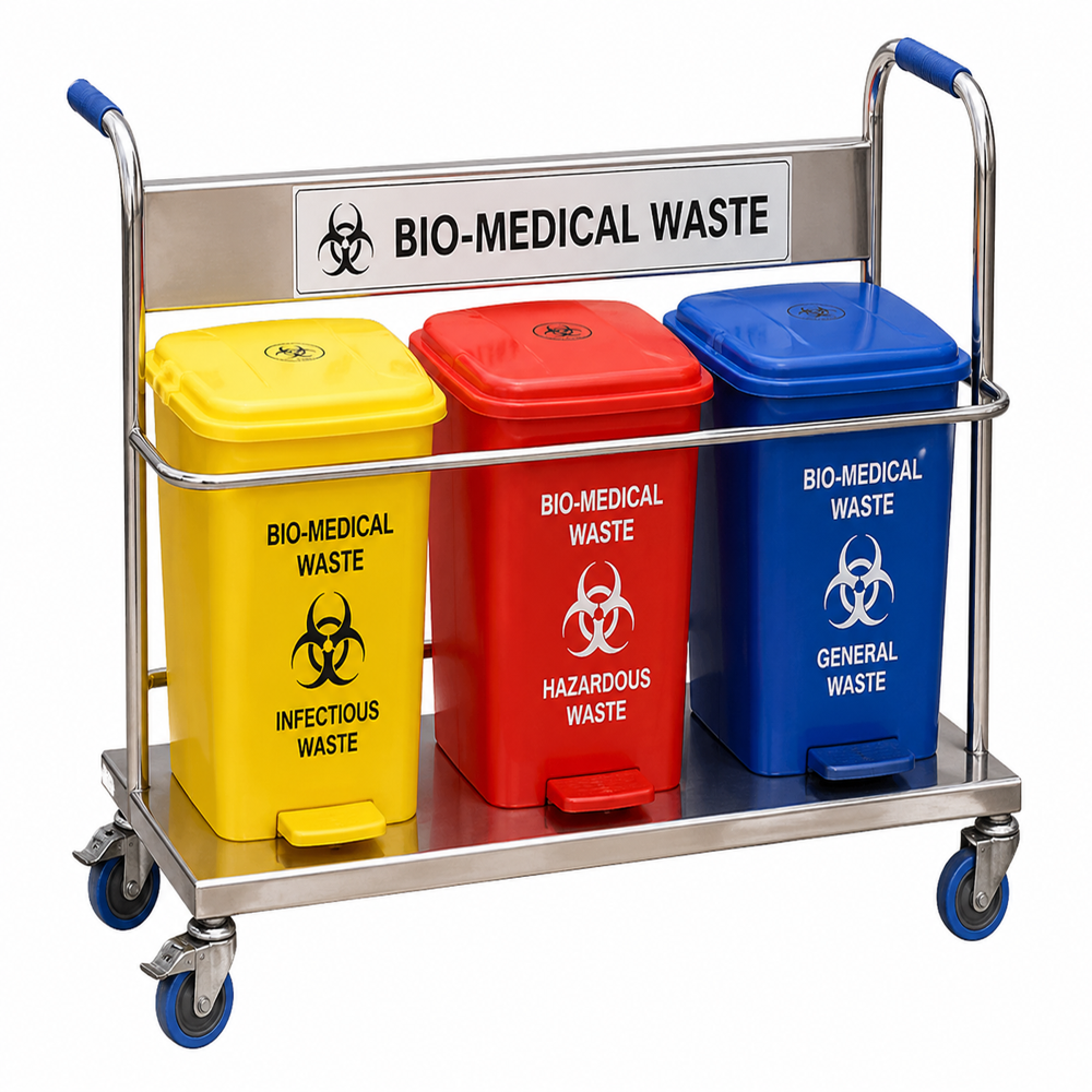 Plastic Bio Medical Trolley Dustbin, 30 Liter