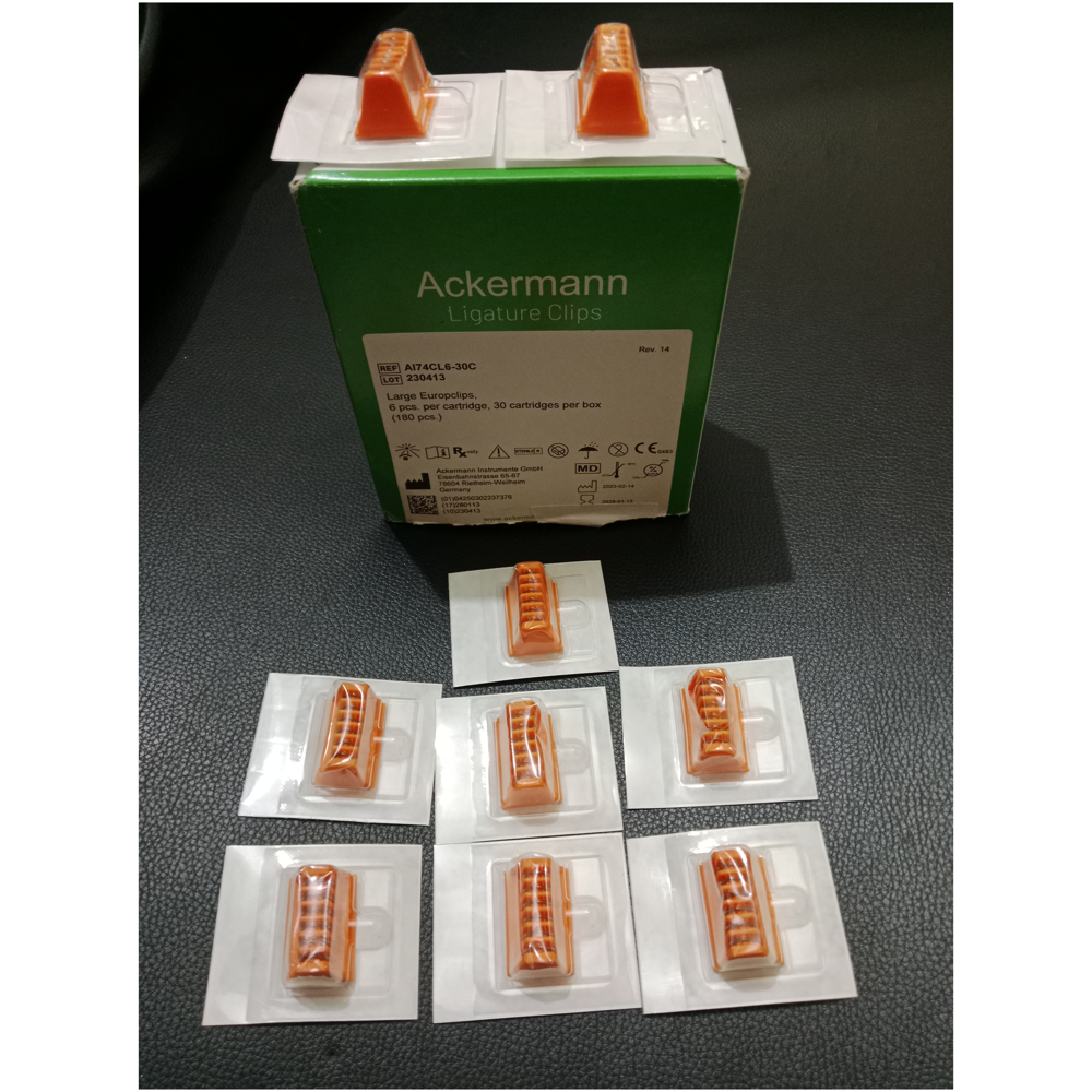 Titanium Haemostatic Clips Ackermann EUROCLIPS Ackermann GERMANY, For Hospital