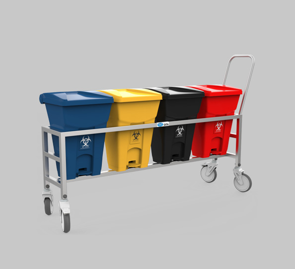 Plastic Bio Medical Trolley Dustbin, 40 Liter