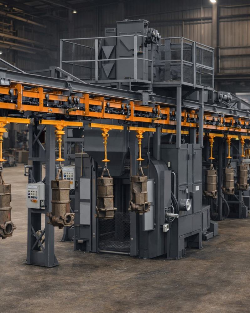 Continuous Monorail Shot Blasting Machine