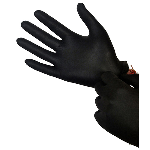 Black Nitrile Examination Gloves - Elasticity: 350% Minimum Elongation