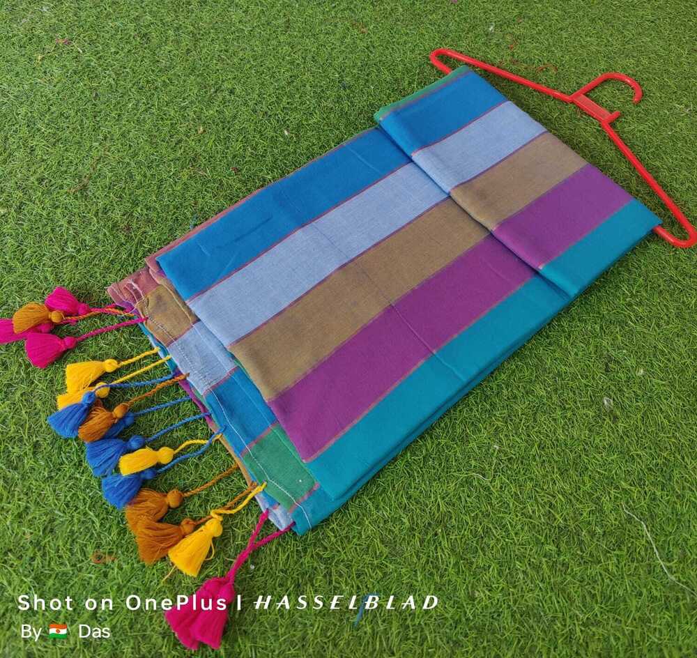 Multicolor Striped Cotton Saree