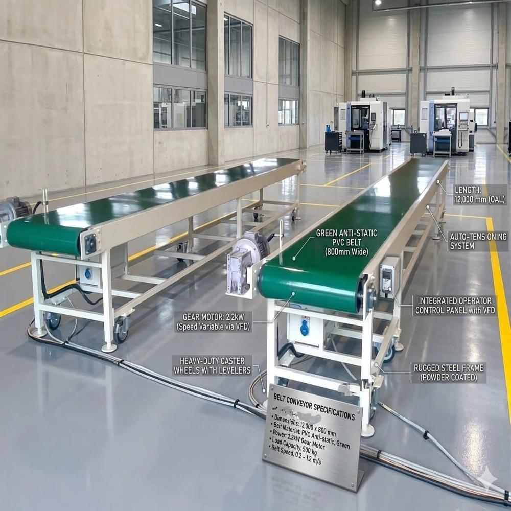 Assembly Line Belt Conveyor System