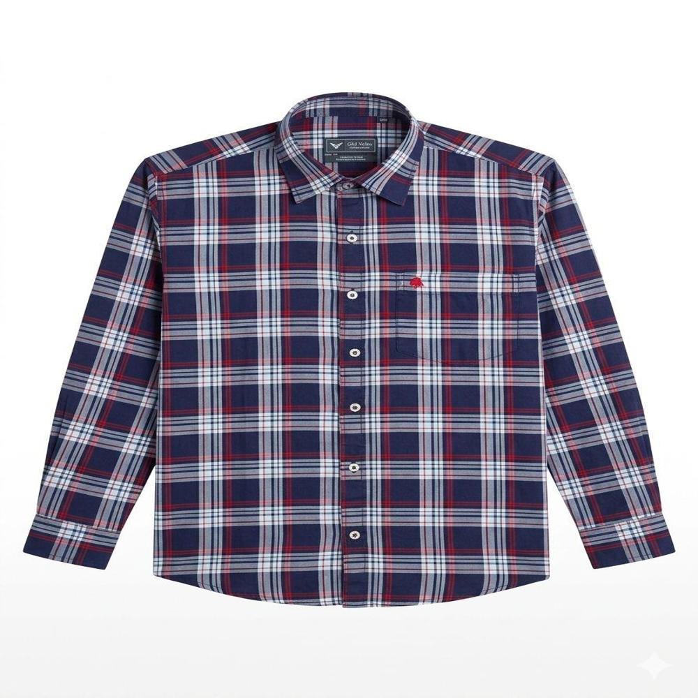 MENS INDIGO CHECK SHIRT