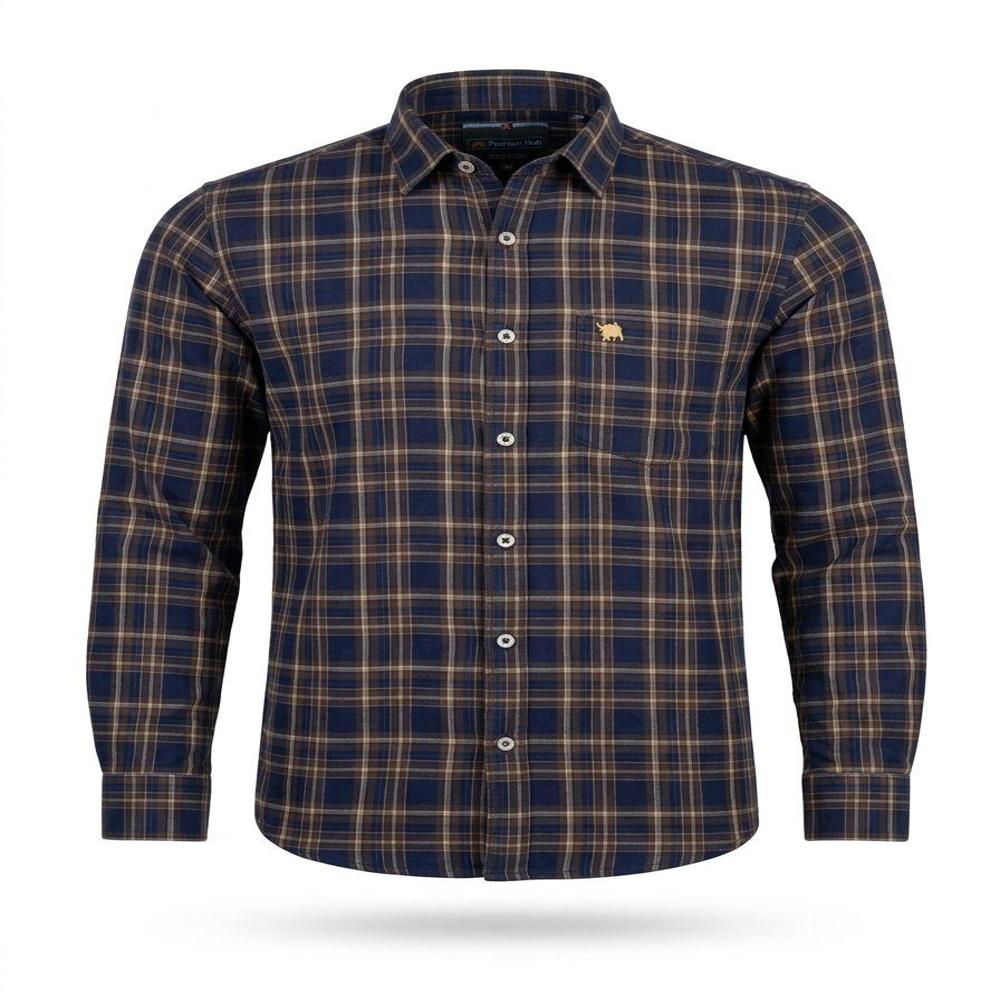 MENS INDIGO CHECK SHIRT