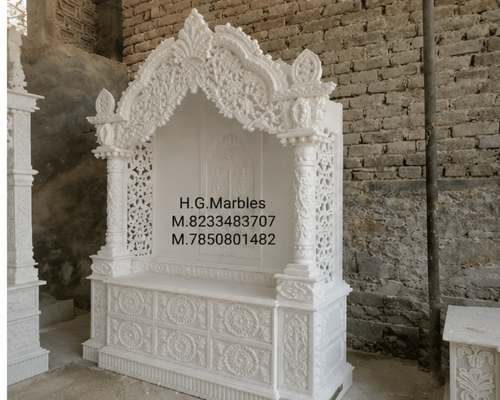 Imported Natural White Marble Stone Temple