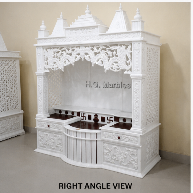 White Marble Home Tempel For Carving Work