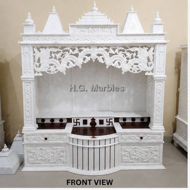 White Marble Home Tempel For Carving Work