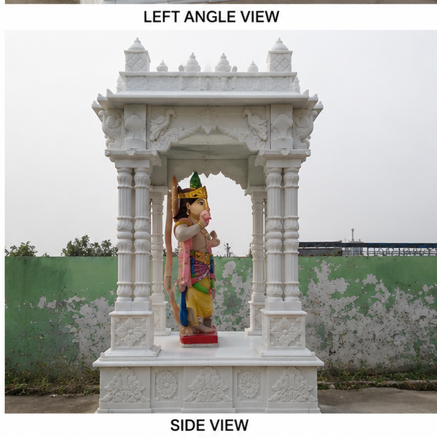 1.5 Feet White Marble Temple