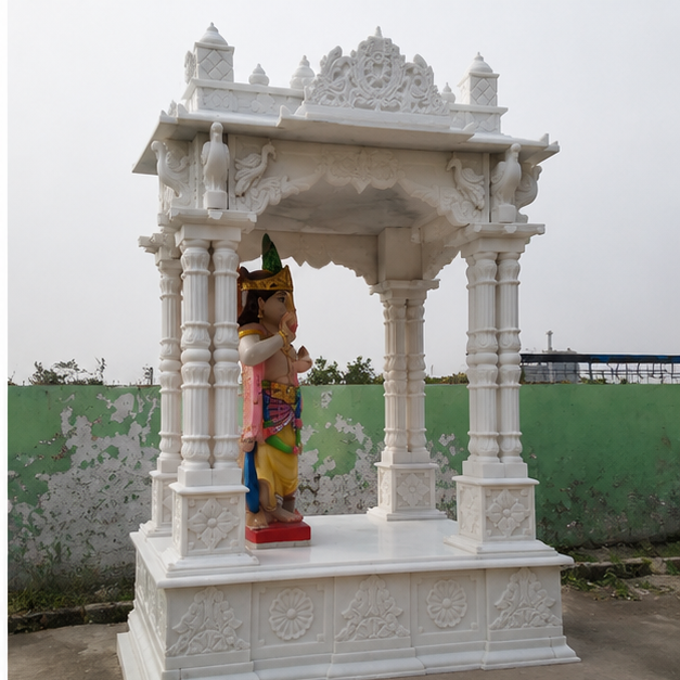1.5 Feet White Marble Temple