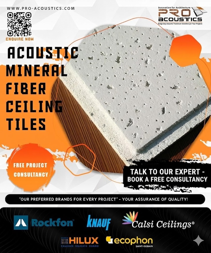 Auditorium Pinhole Mineral Fiber Ceiling Tiles