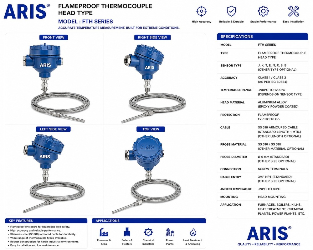 Flameproof Head Type Thermocouple Sensor