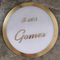 Acrylic Nameplate - Custom Size, Transparent With Black & Gold Uv Print, Glossy Finish, Smooth Edges