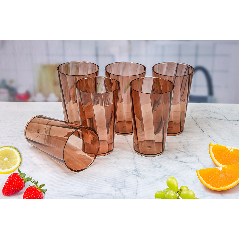 Brown Fancy Water Glass