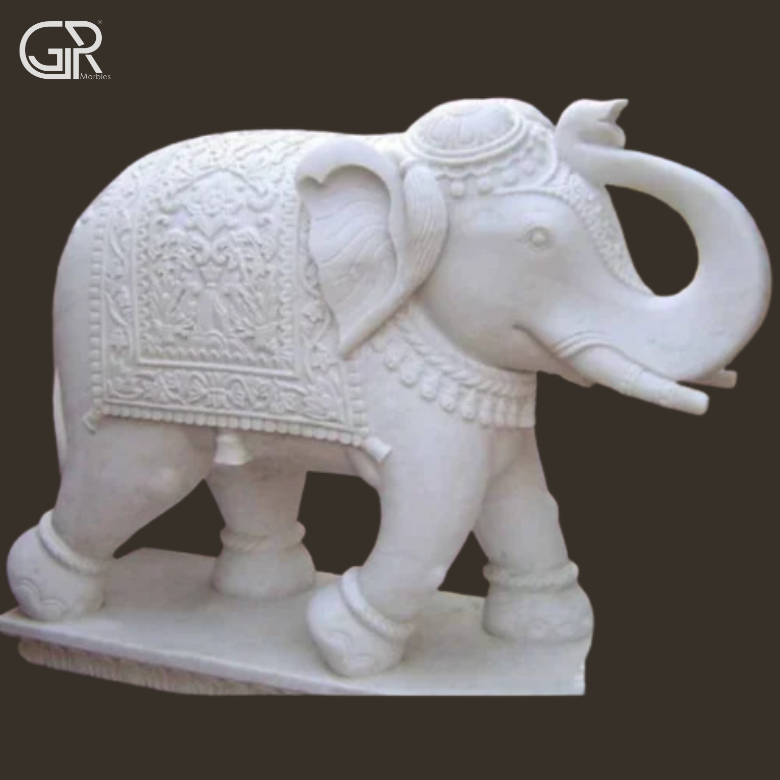 Marble Elephant Sculpture
