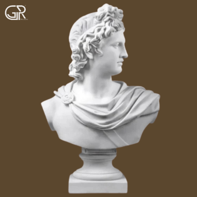 White marble human sculpture