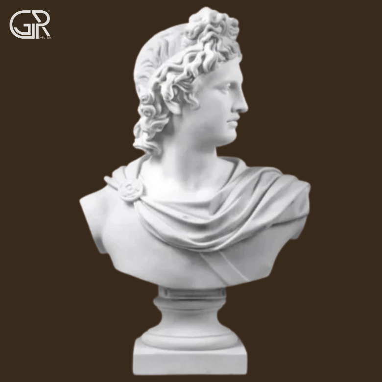 White marble human sculpture
