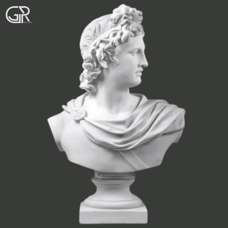 White marble human sculpture