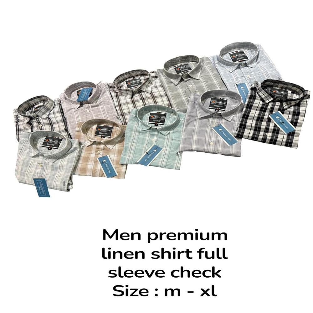 Mens Linen Check Shirt - Color: Many