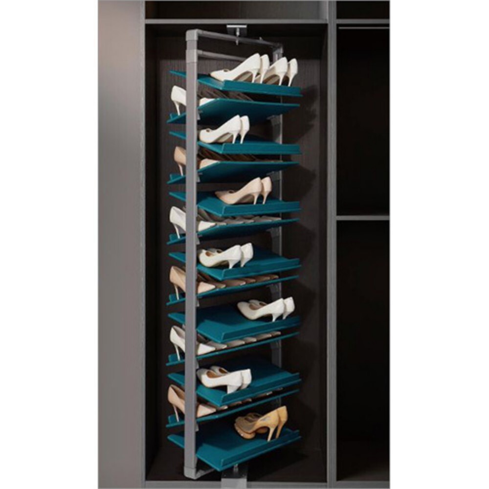 Luxury Living Studio Wardrobe Fixtures - Rotating Shoe Hanger - Color: White