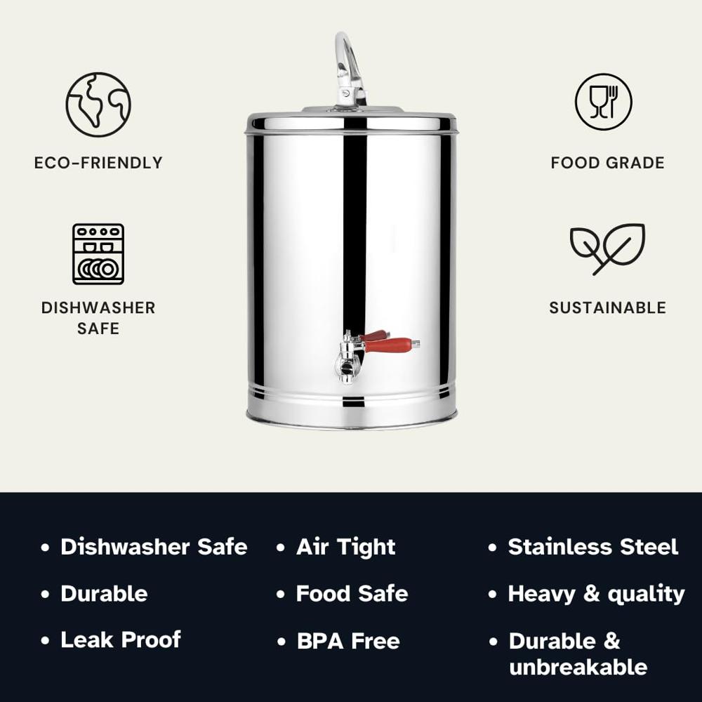 Mofna Stainless Steel Tea Container, 20 Liter Liter
