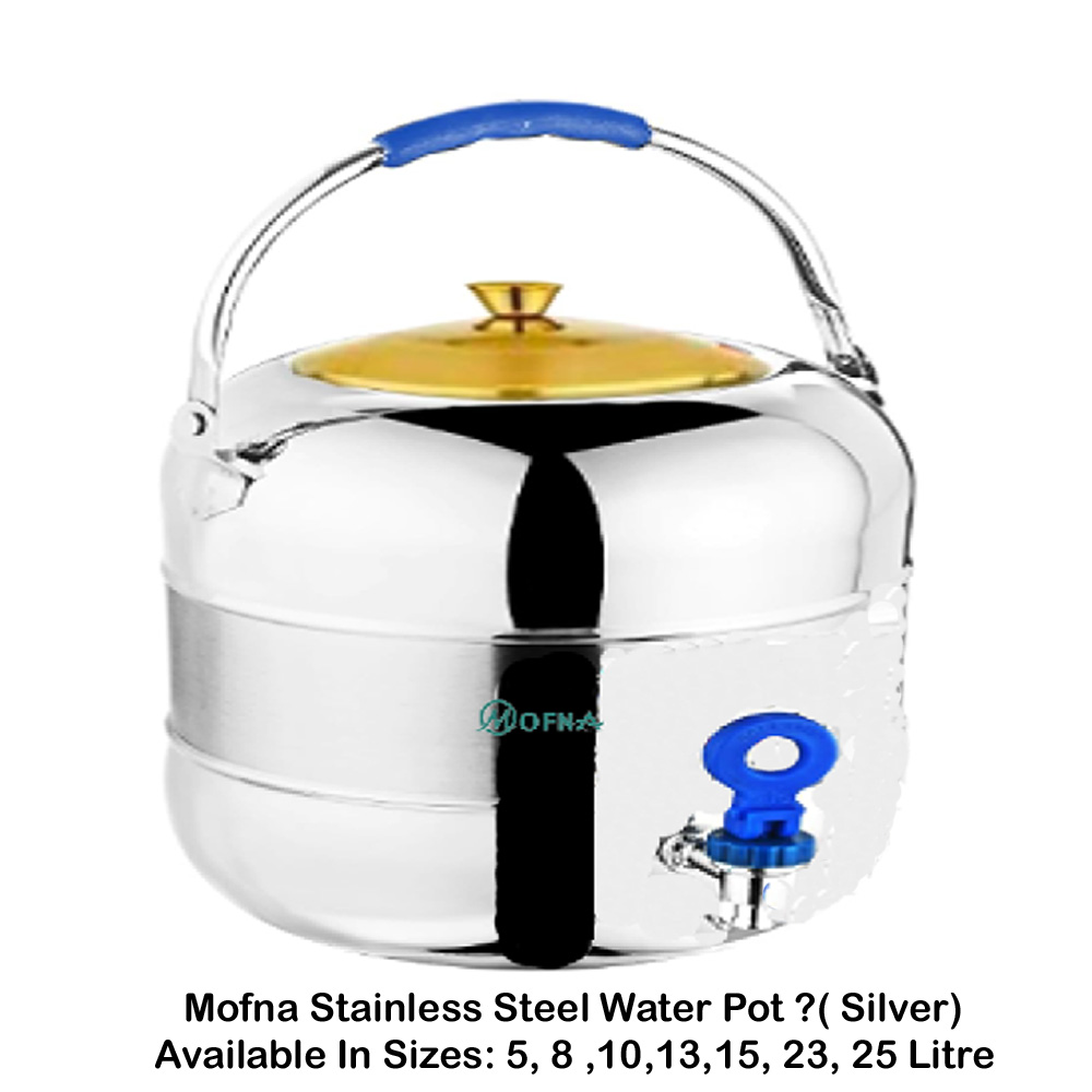 Mofna Stainless Steel Water Pot, 8 Liter - Capacity: 10 Ltr