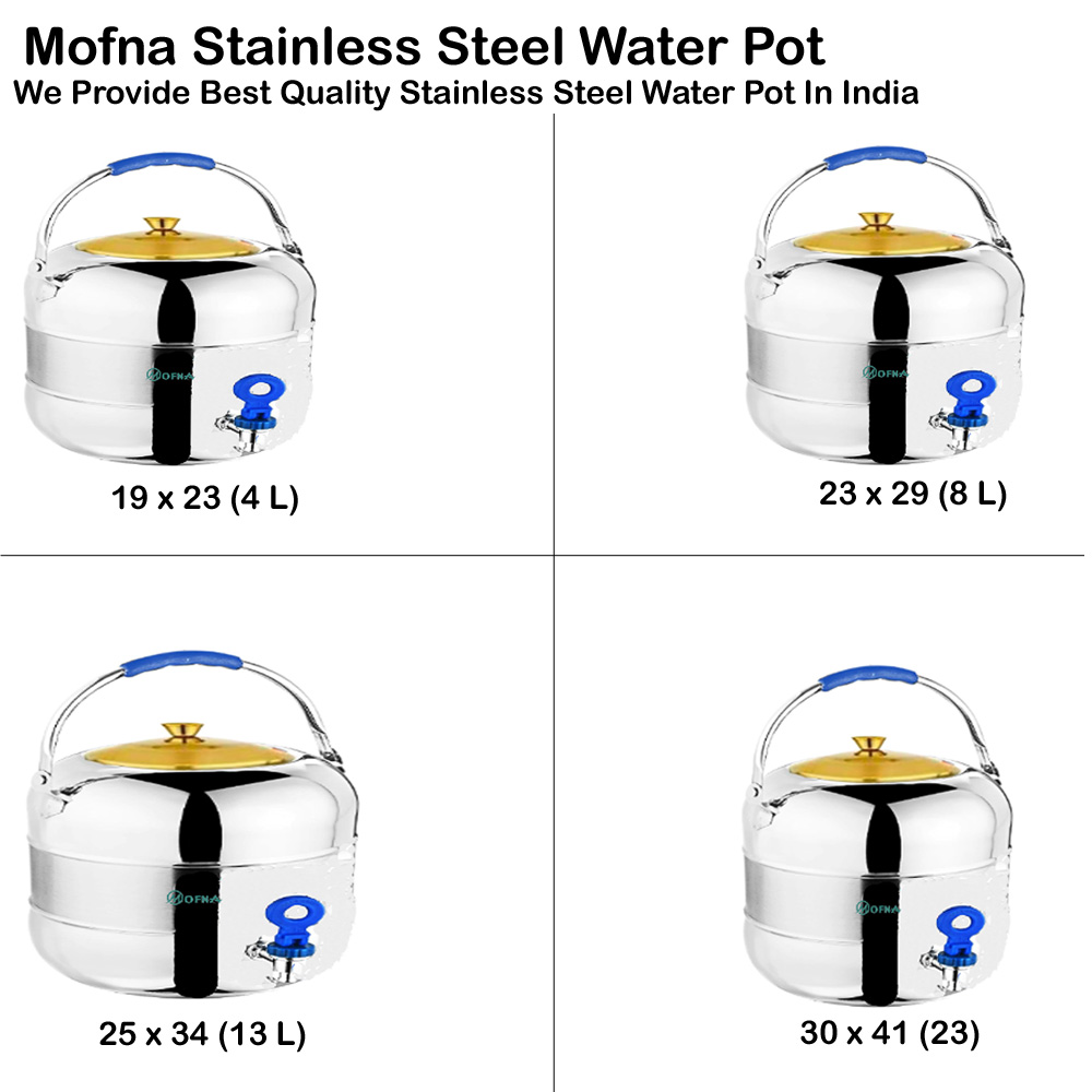 Mofna Stainless Steel Water Pot, 8 Liter
