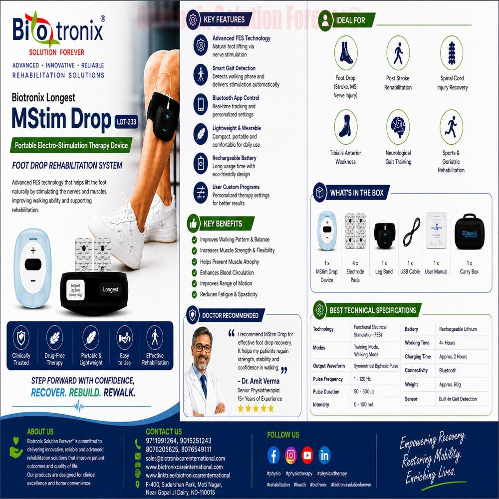 MStim Drop Foot Drop Stimulator for Stroke Rehabilitation Recovery Device