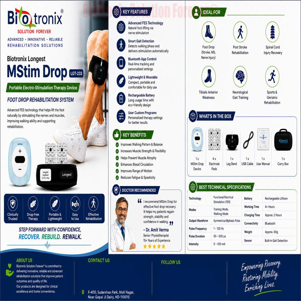 MStim Drop Foot Drop Stimulator for Stroke Rehabilitation Recovery Device
