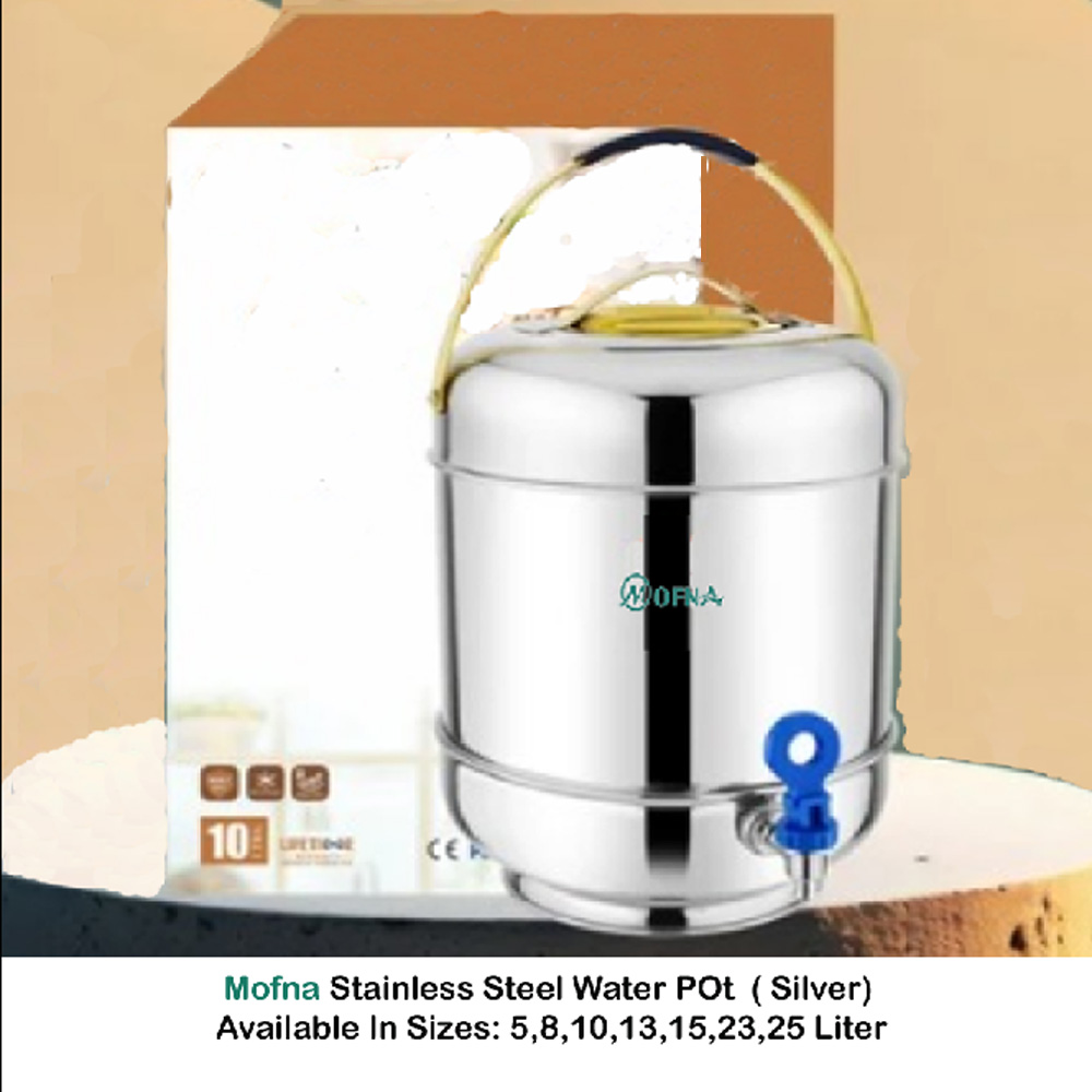Mofna Stainless Steel Water Pot, 25 Liter
