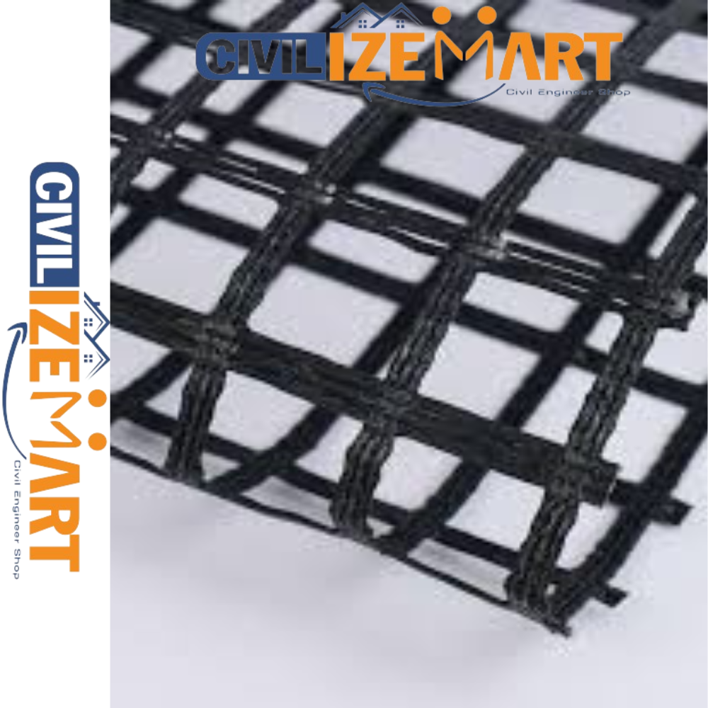 Fiberglass Geogrid - Astm D6637, Black, Corrosion-resistant Roll, Uv And Temperature Resistant