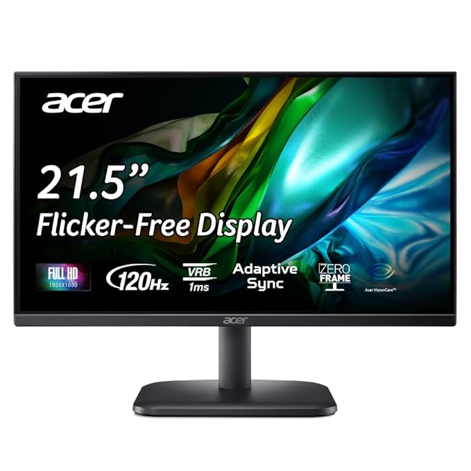 acer EK220Q J0 21.5 Inch Full HD VA Panel Monitor | 120Hz Refresh | 