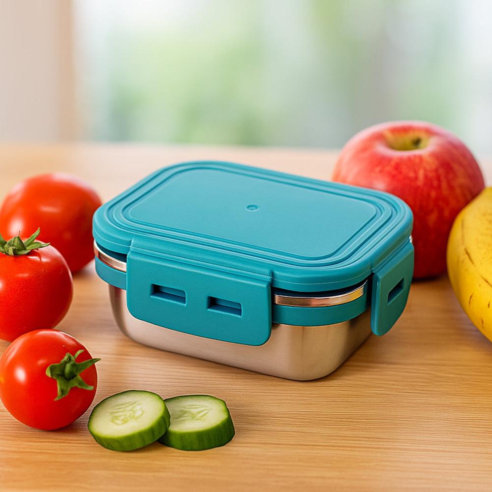 Apex Stainless Steel Mini Stack Plate Food Container (Approx 200 Ml) - Color: Mix