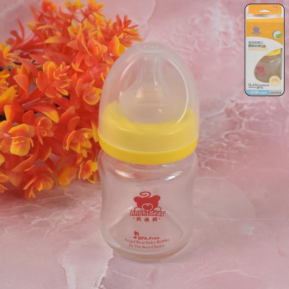 Glass Baby Feeding Bottle (120 Ml / 1 Pc) - Color: Mix