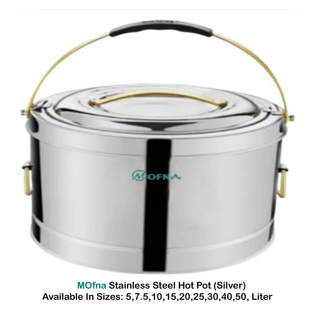 Mofna Stainless Steel Hot Pot, 30 Liter