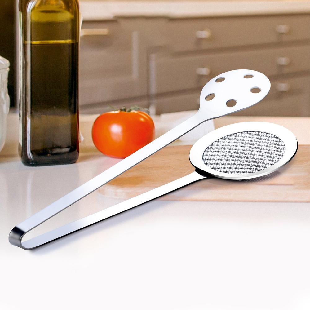 Apex Stainless Steel Skimmer Serving Tong - Color: Mix