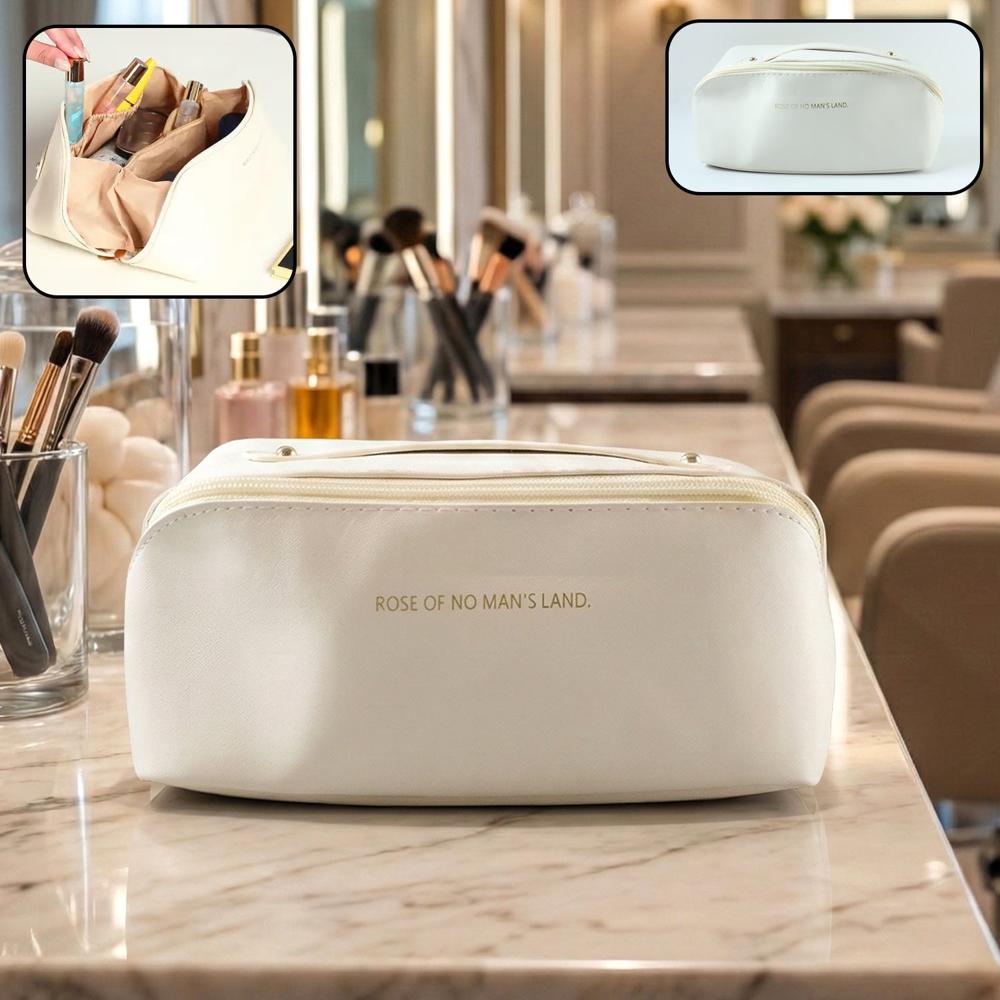 Travel Makeup & Toiletry Organizer Pouch With Zipper & Handle (1 Pc / Mix Color) - Material: Plastic/Steel
