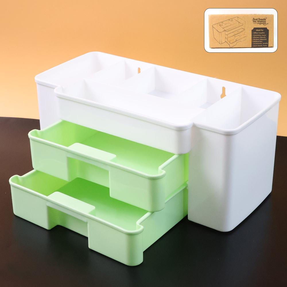 2-Layer Desktop Storage Organizer - (1 Pc) - Color: Mix