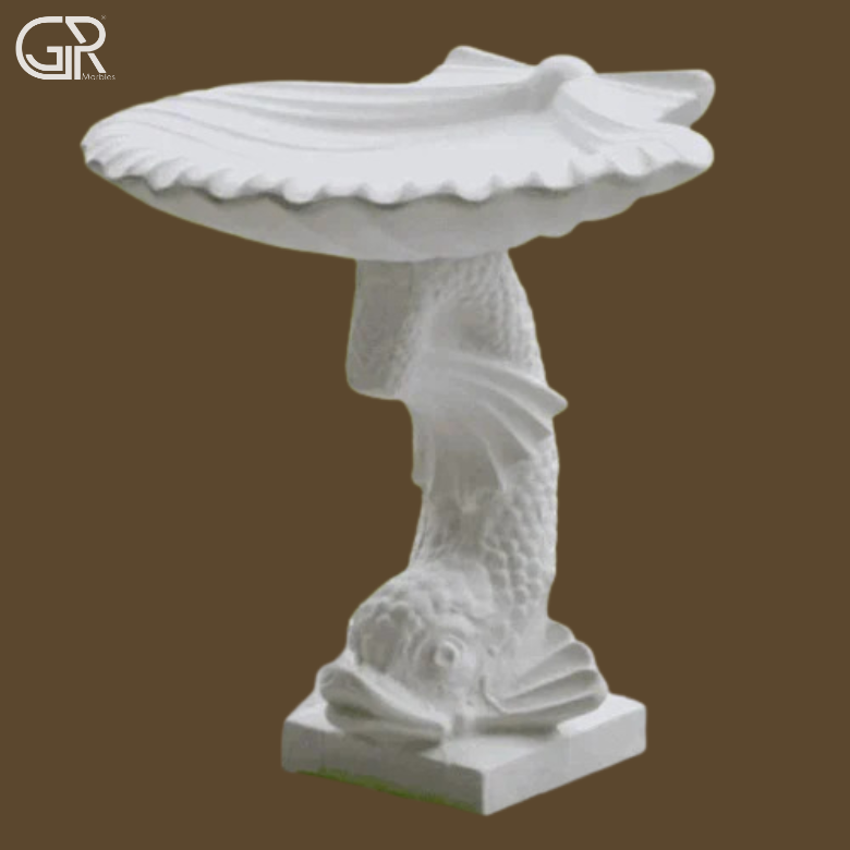 Carved marble Bird Bath