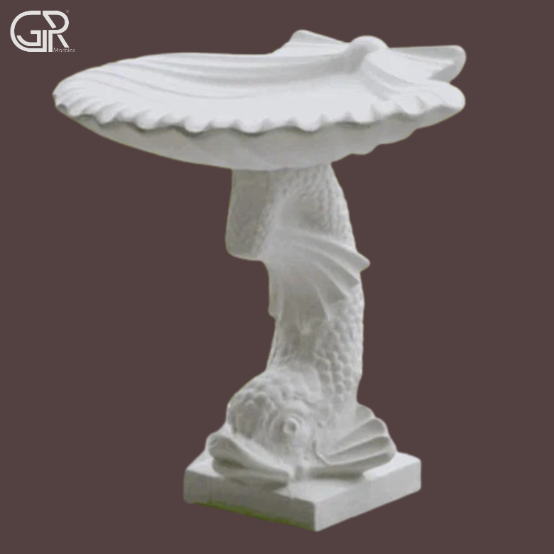 Carved marble Bird Bath