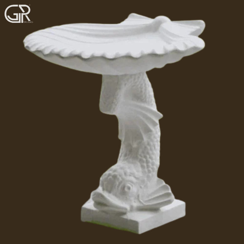 Carved marble Bird Bath